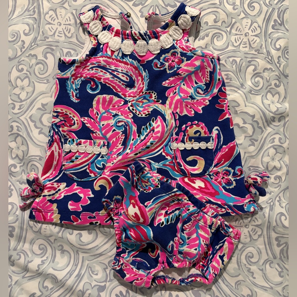 Lilly Pulitzer Pink and Blue Baby Dress